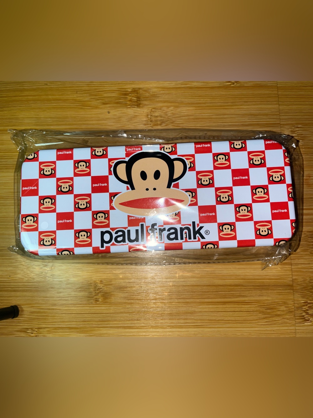 Paul Frank Checkered Julius Pencil Case - Red & White